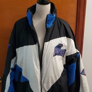 Mens Carolina Panthers Pro Player Winter Jacket size XL, EUC Removable zip hood